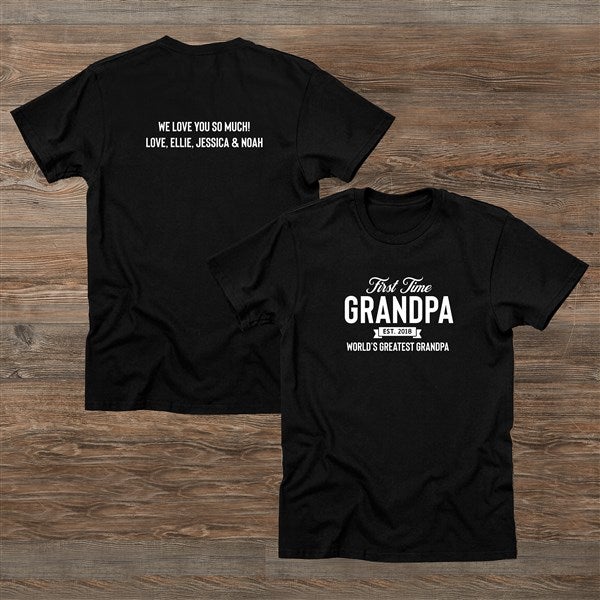 First Time Grandpa Personalized 2-Sided Men's Shirts  - 46842