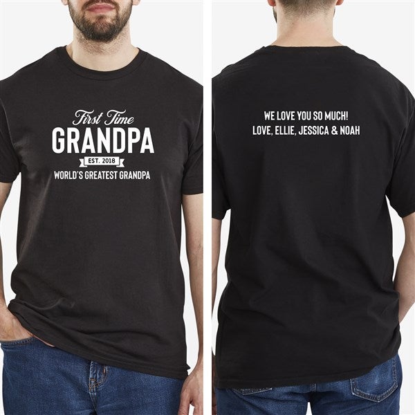 First Time Grandpa Personalized 2-Sided Men's Shirts  - 46842