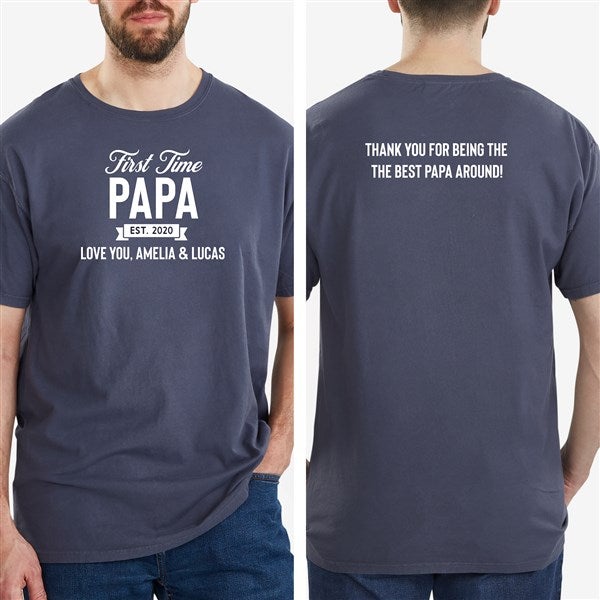 First Time Grandpa Personalized 2-Sided Men's Shirts  - 46842
