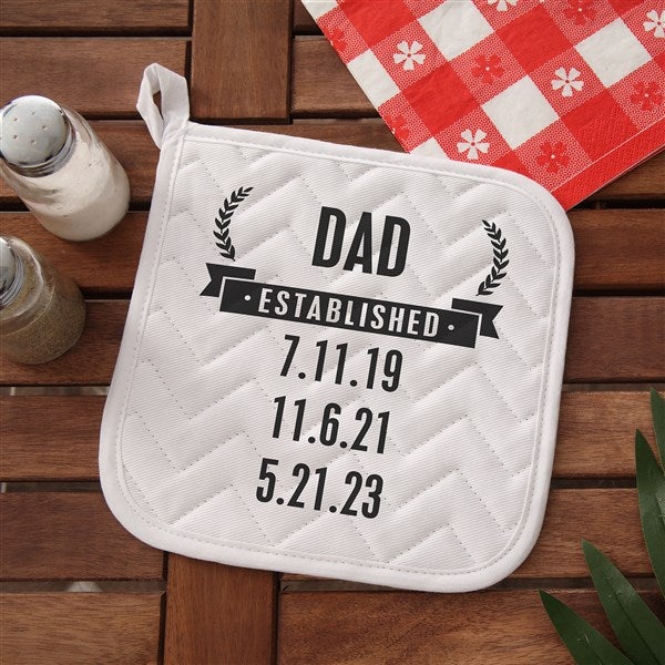 Date Established Personalized Apron & Potholder - 46844