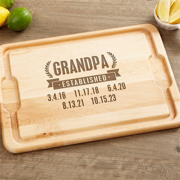Date Established Personalized Hardwood Cutting Board  - 46845
