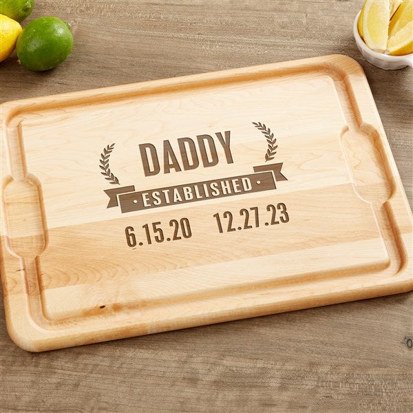 Date Established Personalized Hardwood Cutting Board  - 46845