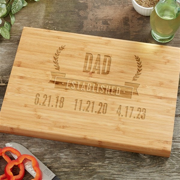 Date Established Personalized Bamboo Cutting Board  - 46846