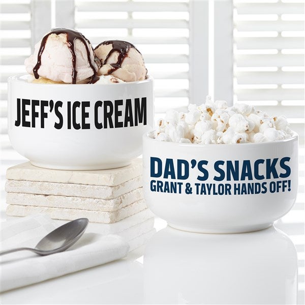 His Snacks Personalized 14 oz. Ceramic Bowl - 46848