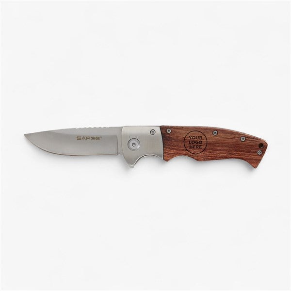 Personalized Wooden Handle Folding Knife - 46858