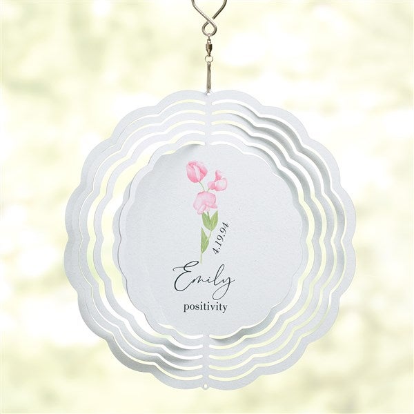 Birth Month Flower Single Personalized Wind Spinner  - 46872