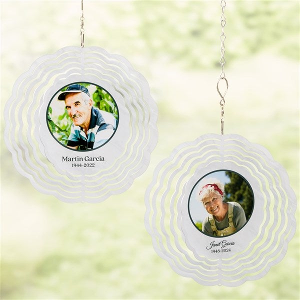 Double Photo Memorial Personalized Wind Spinner  - 46876