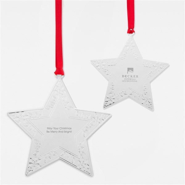 Personalized Logo Silver Star Metal Ornament - 46884