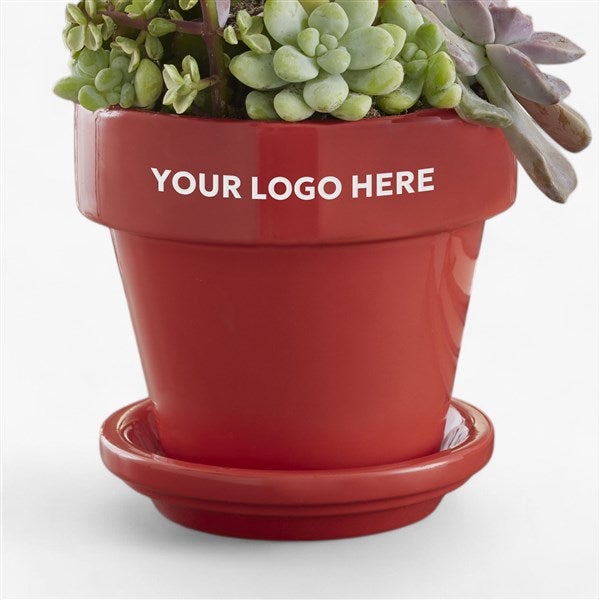 Corporate Personalized Flower Pot - Red - 46890