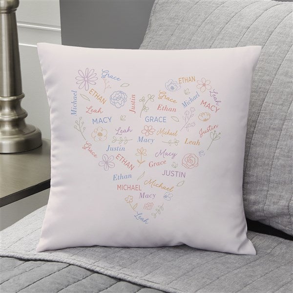 Blooming Heart Personalized Throw Pillow - 46893