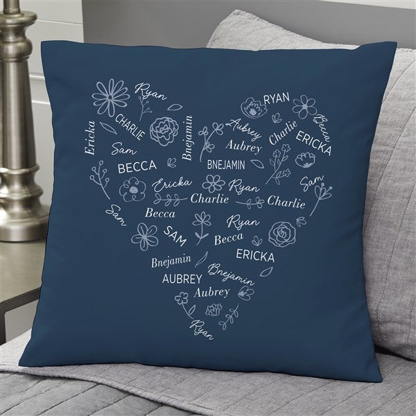 Blooming Heart Personalized Throw Pillow  - 46893