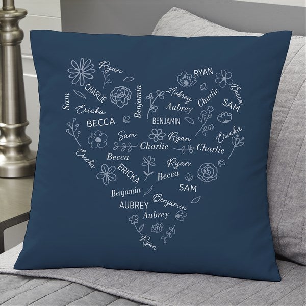 Blooming Heart Personalized Throw Pillow  - 46893