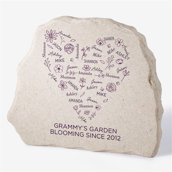 Blooming Heart Personalized Standing Garden Stone - 46895