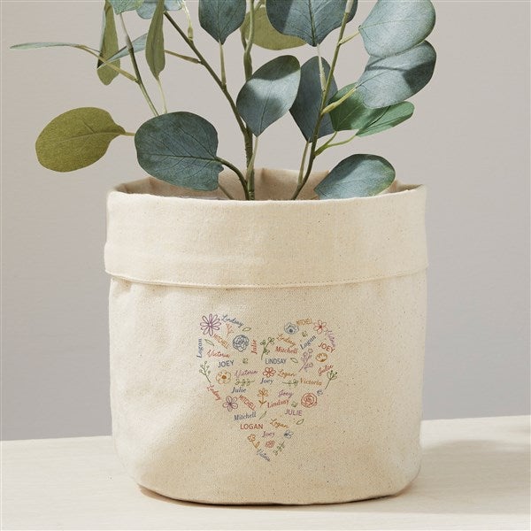 Blooming Heart Personalized Canvas Flower Planter  - 46898
