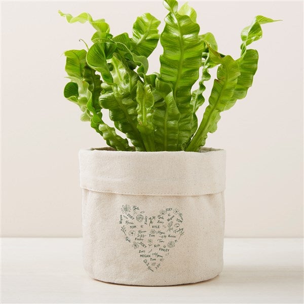 Blooming Heart Personalized Canvas Flower Planter  - 46898