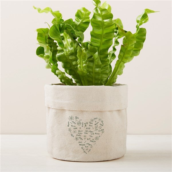 Blooming Heart Personalized Canvas Flower Planter - 46898