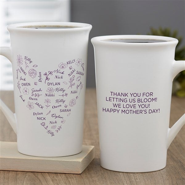 Blooming Heart Personalized Coffee Mugs - 46903