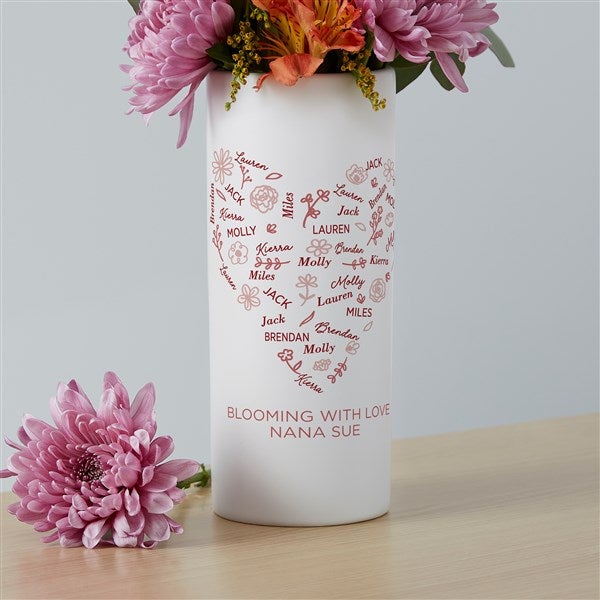 Blooming Heart Personalized Ceramic Vase  - 46919