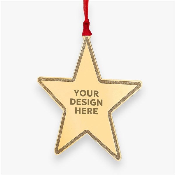 Personalized Logo Gold Star Metal Ornament - 46947
