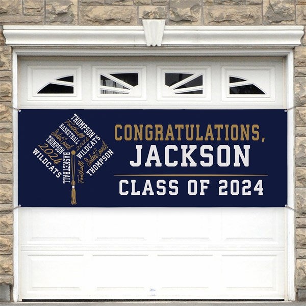 Repeating School Memories Personalized Graduation Banners - 46959