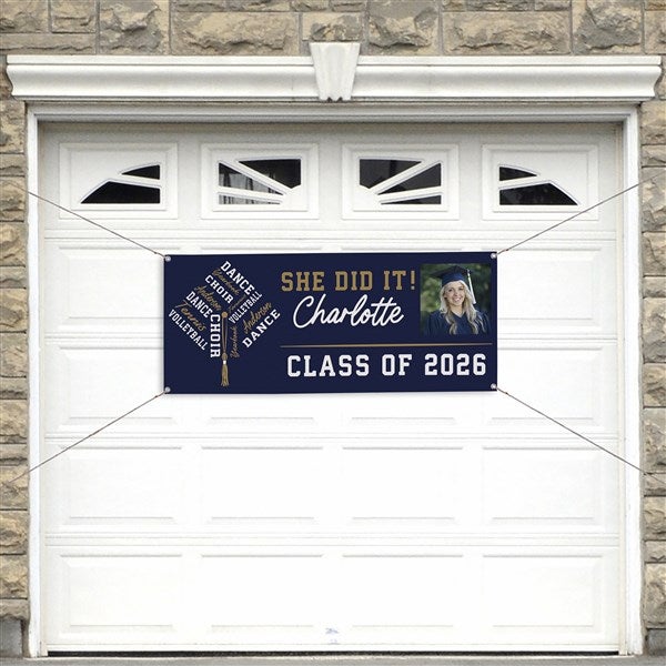 Repeating School Memories Personalized Graduation Photo Banner  - 46961
