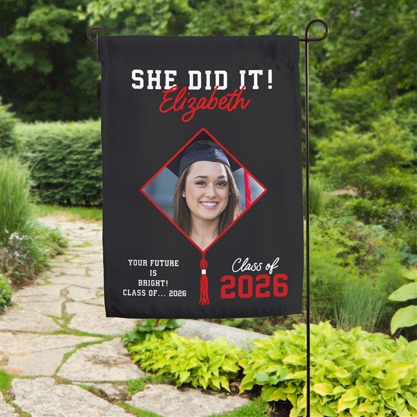 Repeating School Memories Personalized Photo Garden Flag  - 46964