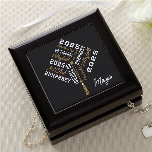 Repeating School Memories Personalized Graduation Jewelry Box  - 46965
