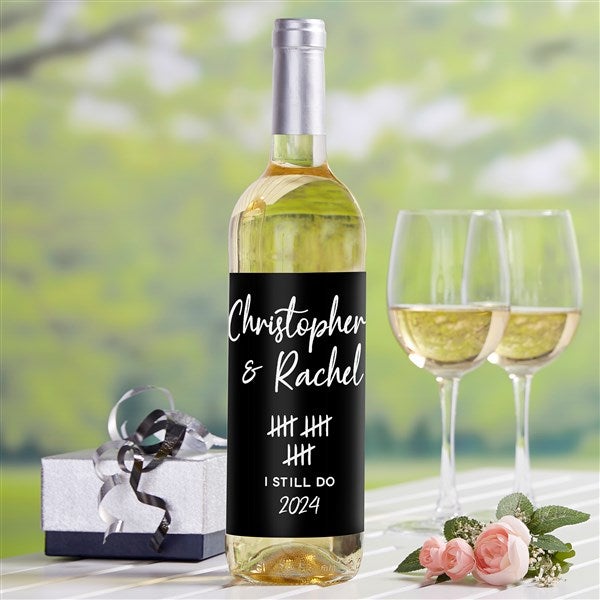Anniversary Tally Personalized Wine Bottle Label  - 46972