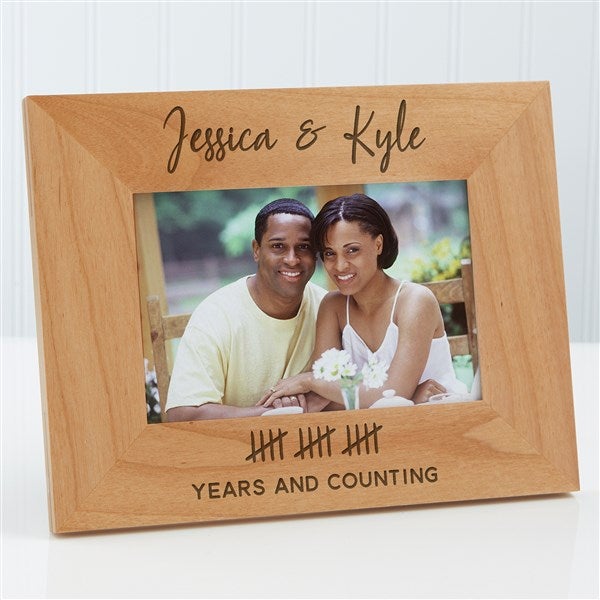 Anniversary Tally Personalized Wood Picture Frame  - 46974