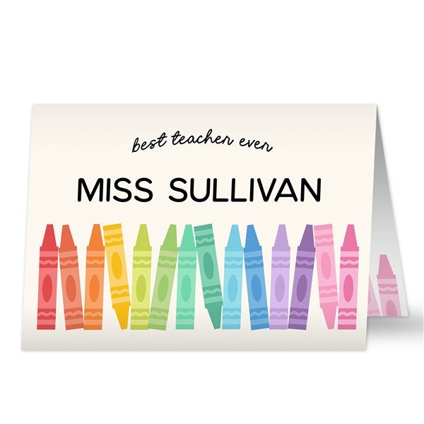 Color Crayon Personalized Greeting Card - 46996