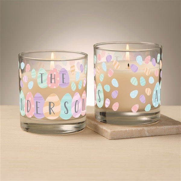 Happy Easter Eggs Personalized 8oz Glass Candle - 47008