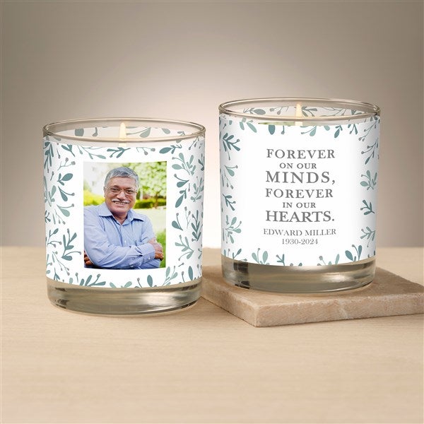Botanical Memorial Personalized 80z Glass Candle - 47021