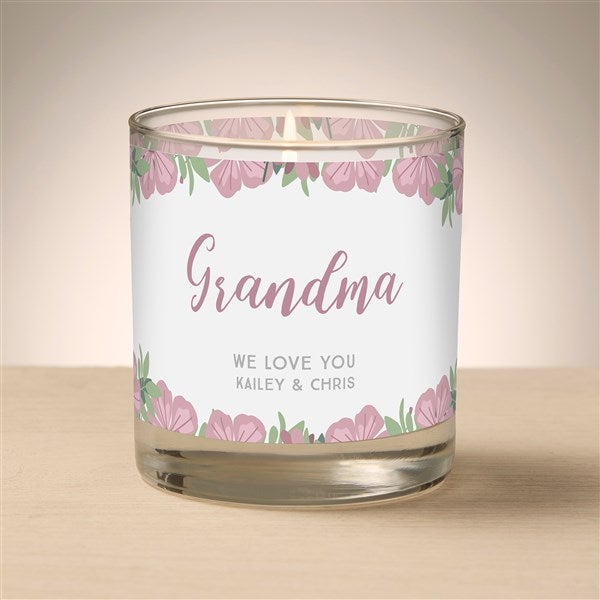 Floral Special Message Personalized Glass Candle 8oz  - 47022