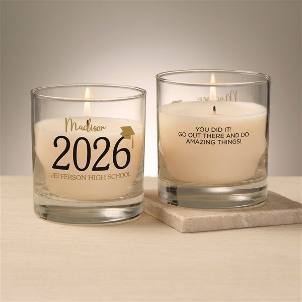Classic Graduation Personalized Glass Candle - 47031