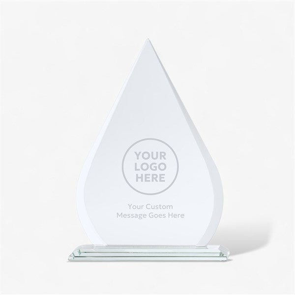 Personalized Logo Glass Tear Drop Award - Small  - 47049