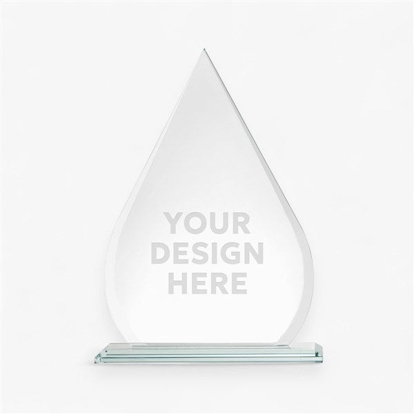 Personalized Logo Glass Tear Drop Award - Large  - 47051
