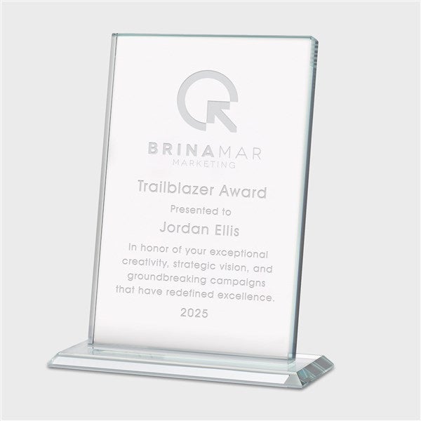 Personalized Logo Slanted Glass Recognition Award-Large  - 47055