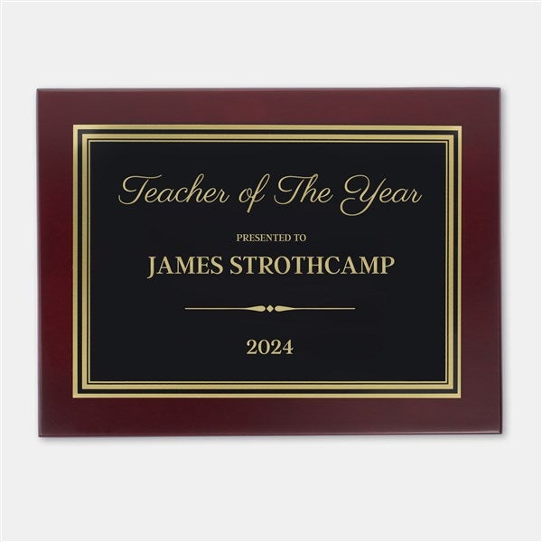 Personalized Logo Mahogany Finish Recognition Plaque  - 47068