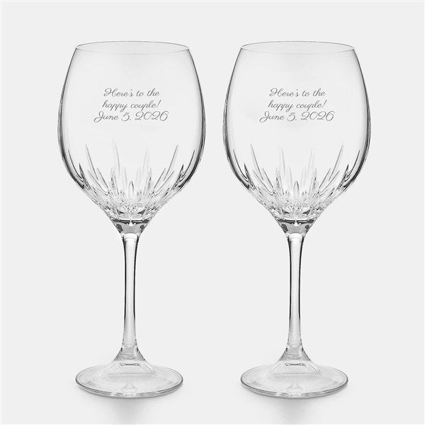 Engraved Wedgwood Vera Wang Duchess Red Wine Goblet Pair    - 47121
