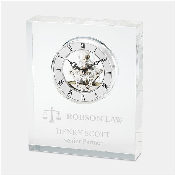 Personalized Logo Crystal Skeleton Desk Clock  - 47141