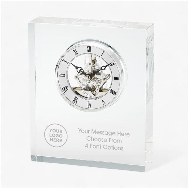 Personalized Logo Crystal Skeleton Desk Clock  - 47141
