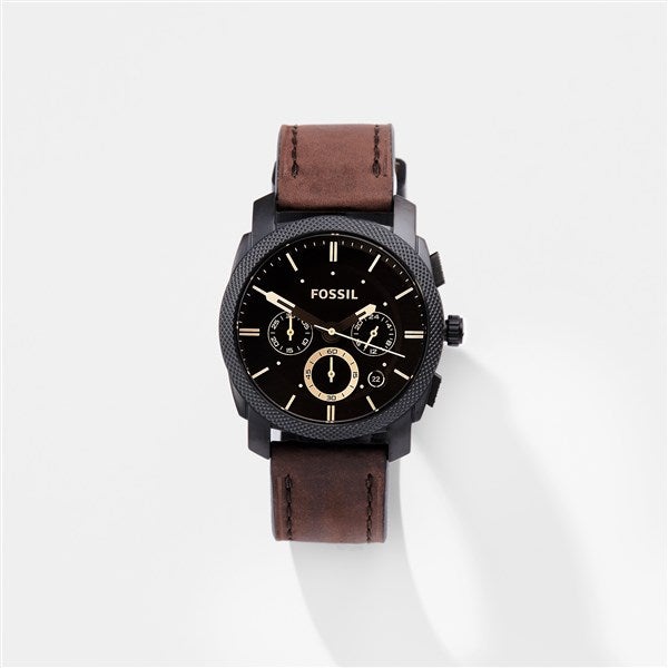 Corporate Fossil Machine Watch with Brown Leather Band - 47213