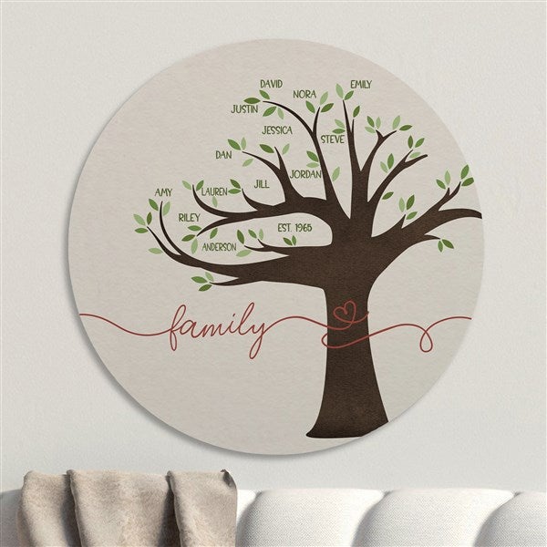 Family Tree Personalized Round Wood Sign  - 47215