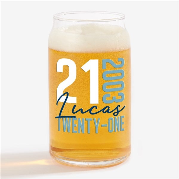 Timeless Birthday Personalized Beer Glasses - 47222