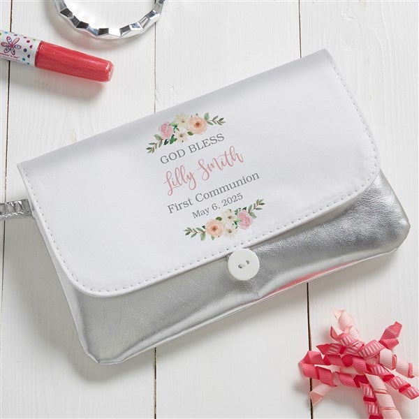 Floral First Communion Personalized Wristlet  - 47278