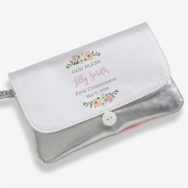 Floral First Communion Personalized Wristlet  - 47278
