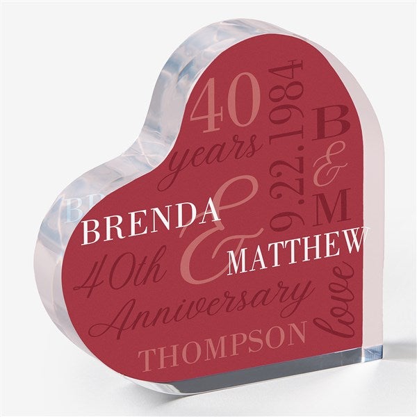 Eternal Love Personalized Anniversary Color Acrylic Heart Keepsake  - 47330