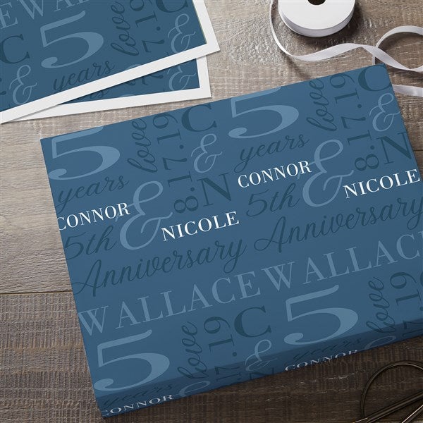 Eternal Love Personalized Anniversary Wrapping Paper  - 47336
