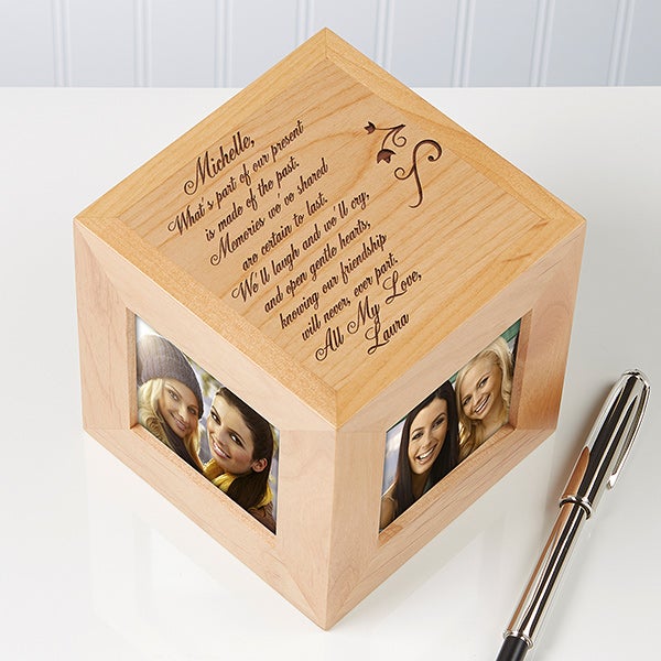 Friendship Wood Photo Cube Picture Frames