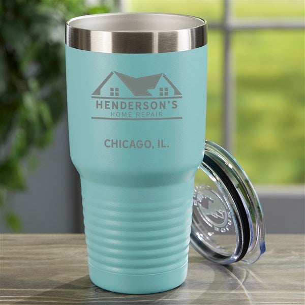 Personalized Logo 30 oz. Vacuum Insulated Stainless Steel Tumbler - Teal  - 47414